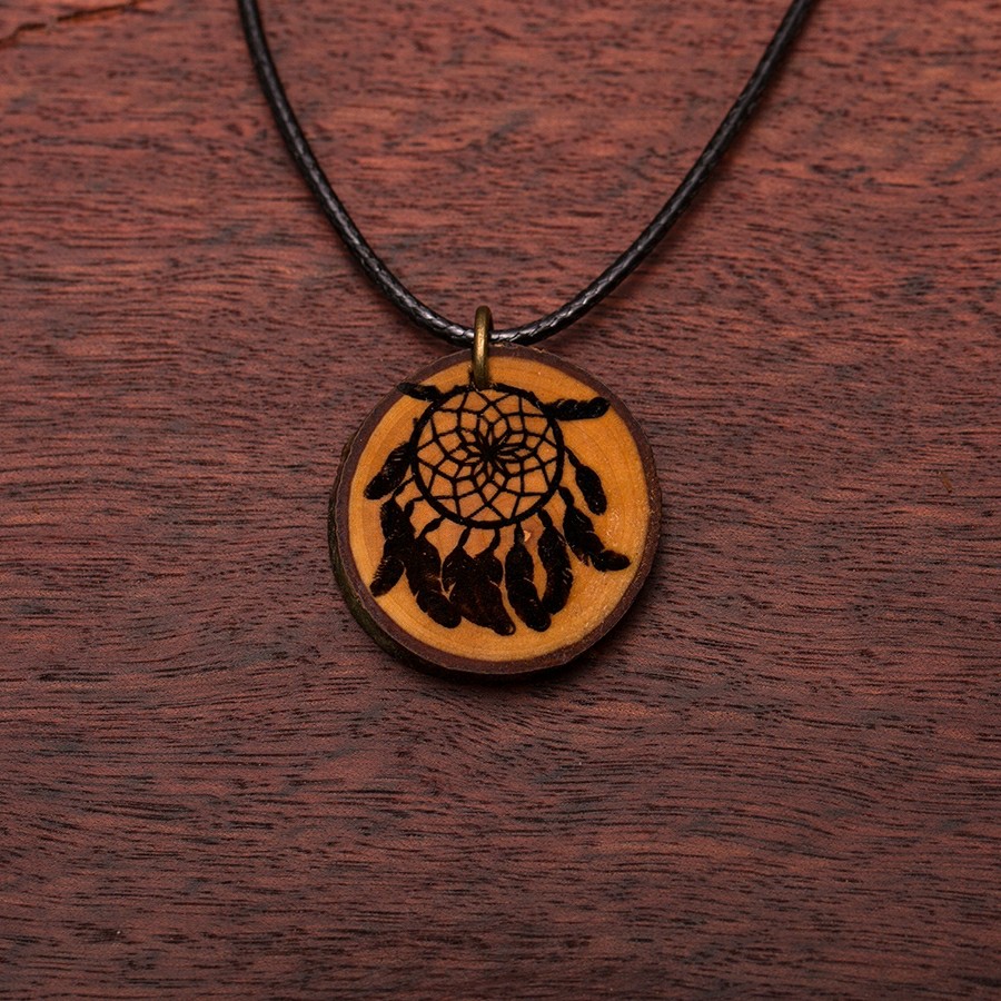 Traumfänger Kette Holzschmuck aus Naturholz